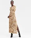Inc International Concepts Women's Printed Cross-neck Maxi Dress, Macy's Exclusive In Neutral