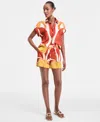 Inc International Concepts Women's Printed Drawstring Shorts, Exclusively At Macy's
