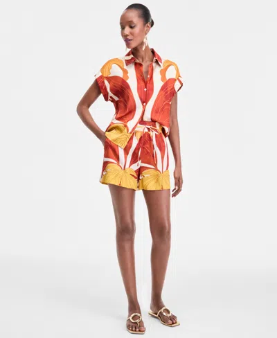 Inc International Concepts Women's Printed Drawstring Shorts, Exclusively At Macy's