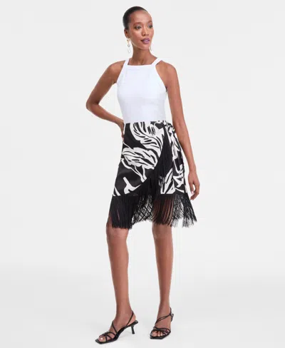 Inc International Concepts Women's Printed Fringe Skirt, Exclusively At Macy's