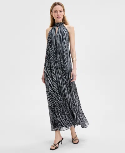 Inc International Concepts Women's Printed Halter-neck Maxi Dress, Exclusively At Macy's In Pia Stripe