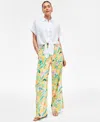Inc International Concepts Womens Printed Linen Blend Wide Leg Pants P Xs 3x Exclusively At Macys In Plia Garden-yel