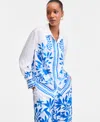 Inc International Concepts Women's Printed Long-sleeve Shirt, Exclusively At Macy's