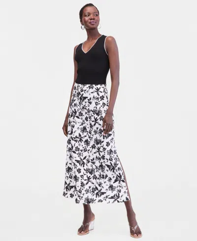 Inc International Concepts Women's Printed Maxi Skirt, Macy's Exclusive In Neutral