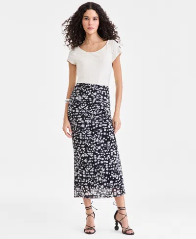 Inc International Concepts Women's Printed Mesh Midi Skirt, Macy's Exclusive In Multi