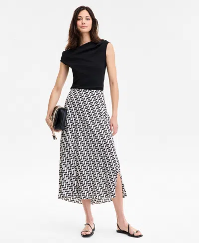 Inc International Concepts Women's Printed Pull-on Midi Skirt, Exclusively At Macy's