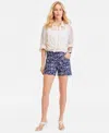 Inc International Concepts Women's Printed Pull-on Shorts, Macy's Exclusive In Blue
