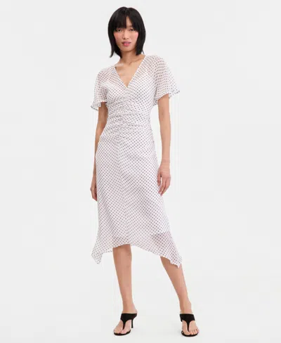 Inc International Concepts Women's Printed Ruched Midi Dress, Macy's Exclusive In White