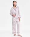 Inc International Concepts Women's Printed Satin Long Pajama Set, Macy's Exclusive In Multi