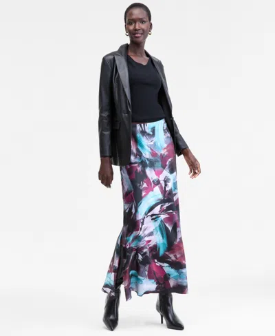 Inc International Concepts Women's Printed Satin Slip Skirt, Macy's Exclusive In Multi