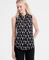 Inc International Concepts Women's Printed Sleeveless Shirt, Exclusively At Macy's In Black