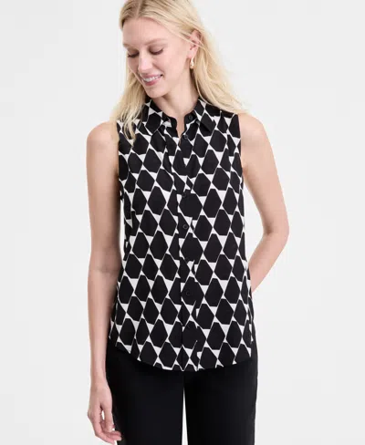 Inc International Concepts Women's Printed Sleeveless Shirt, Exclusively At Macy's