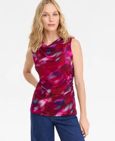 Inc International Concepts Women's Printed Sleeveless Tank Top, Macy's Exclusive In Red