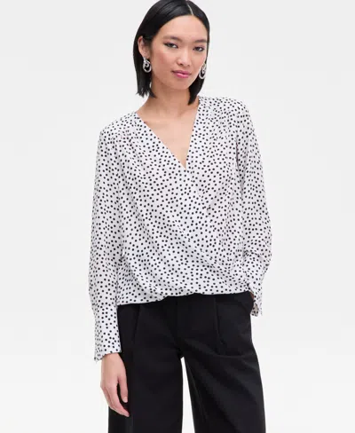 Inc International Concepts Women's Printed Surplice High-low Blouse, Macy's Exclusive