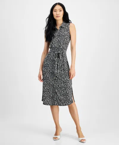 Inc International Concepts Women's Printed Tie-waist Dress, Created For Macy's In Pia Texture