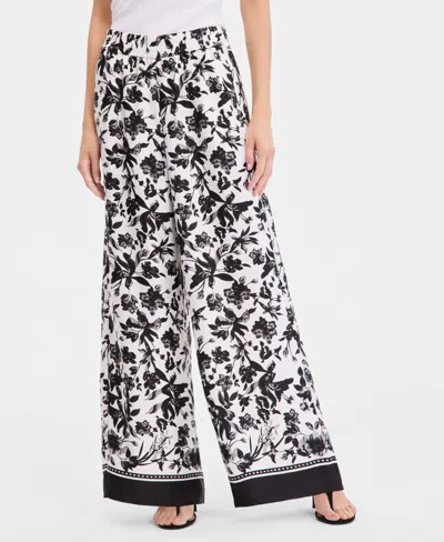 Inc International Concepts Plus Size Twill Wide-leg Pants, Macy's Exclusive In Black