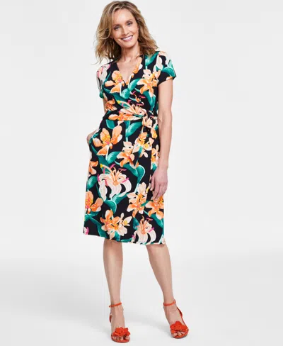 Inc International Concepts Women's Printed Wrap Dress, Created For Macy's In Mila Garden