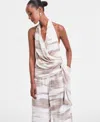 Inc International Concepts Women's Printed Wrap Top, Exclusively At Macy's