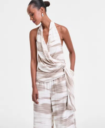 Inc International Concepts Women's Printed Wrap Top, Exclusively At Macy's