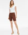 Inc International Concepts Women's Pull-on Bermuda Shorts, Exclusively At Macy's In Brown
