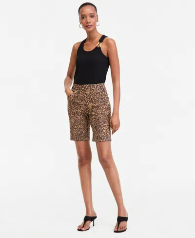 Inc International Concepts Women's Pull-on Bermuda Shorts, Macy's Exclusive In Brown