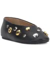 Inc International Concepts Women's Rachany Hardware Flats, Exclusively At Macy's In Black Smooth