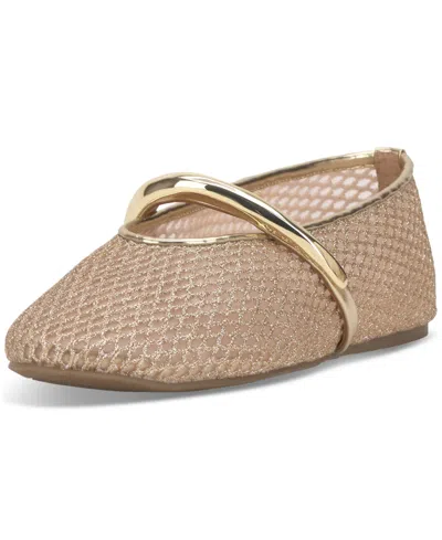 Inc International Concepts Women's Rahmi Mary Jane Flats, Exclusively At Macy's In Gold Mesh