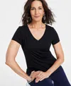 Inc International Concepts Women's High-rise Belted Satin Cargo Pants, Regular & Petite, Created For Macy's In Deep Black
