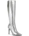Inc International Concepts Women's Rajel Knee High Boots, Created For Macy's In Silver Snake