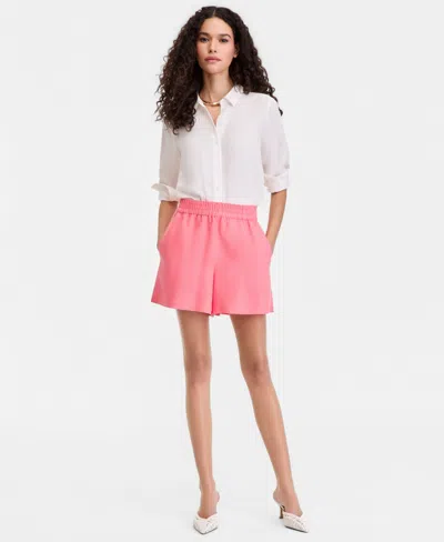 Inc International Concepts Women's Relaxed Pull-on Shorts, Macy's Exclusive In Pink