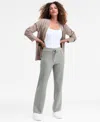 Inc International Concepts Women's Rhinestone Drawstring-waist Knit Pants, Macy's Exclusive In Gray