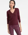 Inc International Concepts Women's Rhinestone Embellished Sweater, Macy's Exclusive In Burgundy