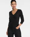Inc International Concepts Women's Rhinestone Embellished Sweater, Macy's Exclusive In Black