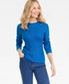Inc International Concepts Women's Rhinestone Rib Sweater, Macy's Exclusive In Blue