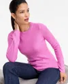 Inc International Concepts Women's Rhinestone Rib Sweater, Macy's Exclusive In Pink