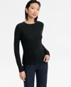 Inc International Concepts Women's Rhinestone Rib Sweater, Macy's Exclusive In Black
