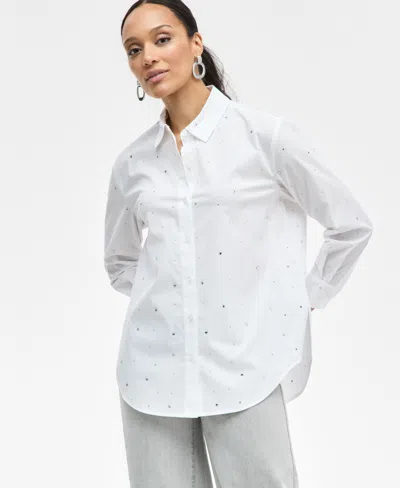 Inc International Concepts Women's Rhinestone Shirt, Exclusively At Macy's