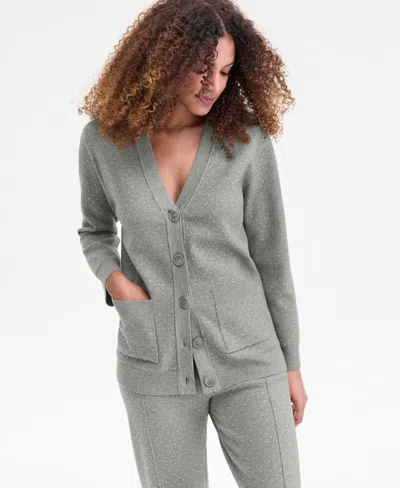 Inc International Concepts Women's Rhinestone V-neck Cardigan, Macy's Exclusive In Multi