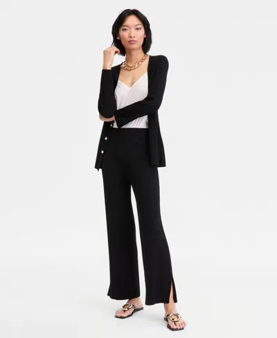 Inc International Concepts Women's Rib-knit Pull-on Pants, Macy's Exclusive In Black