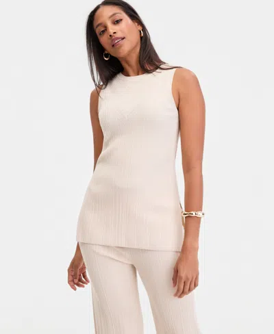 Inc International Concepts Women's Rib-knit Sleeveless Tunic, Macy's Exclusive In Neutral