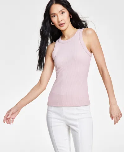 Inc International Concepts Women's Ribbed Crewneck Tank, Created For Macy's In Pale Mauve