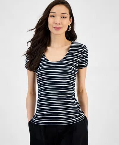 Inc International Concepts Women's Ribbed Scoop-neck Top, Exclusively At Macy's