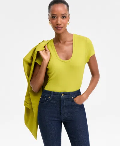 INC INTERNATIONAL CONCEPTS WOMEN'S RIBBED SCOOP-NECK TOP, EXCLUSIVELY AT MACY'S