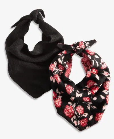 Inc International Concepts Women's Rose Solid Two-pack Triangle Scarf Gift Set, Macy's Exclusive In Black