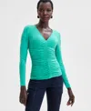 Inc International Concepts Ruched Long Sleeve Top Flared Leg Jeans Mesh Hobo Bag Hardware Detail Flats Exclusively At Macys In Winter Garden