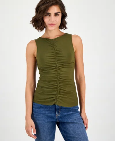 Inc International Concepts Women's Ruched Sleeveless Top, Macy's Exclusive In Green
