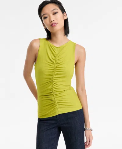 Inc International Concepts Women's Ruched Sleeveless Top, Macy's Exclusive In Green