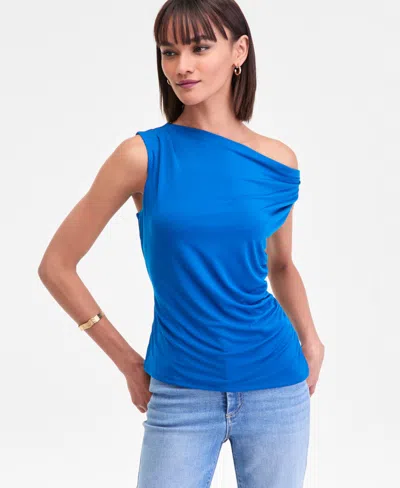 Inc International Concepts Women's Ruched Sleeveless Twist Top, Macy's Exclusive In Blue