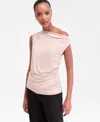 Inc International Concepts Women's Ruched Sleeveless Twist Top, Macy's Exclusive In Neutral