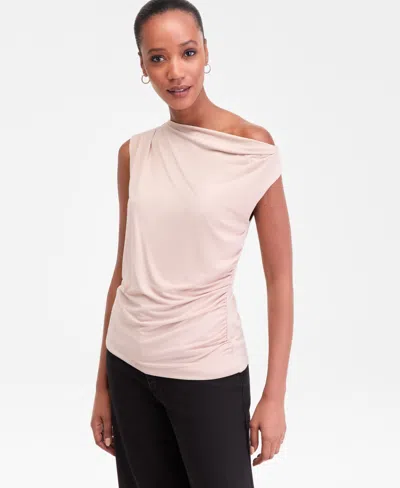 Inc International Concepts Women's Ruched Sleeveless Twist Top, Macy's Exclusive In Neutral